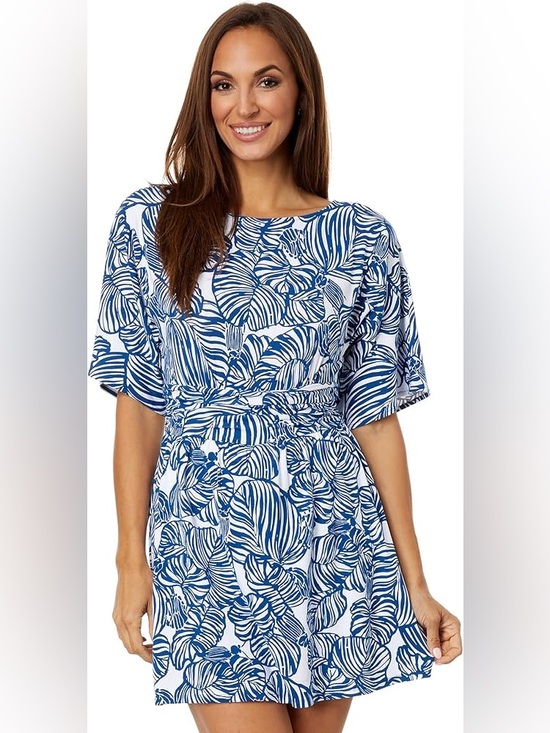 Lilly Pulitzer Pants - Lilly Pulitzer Women’s Parigi Boat Neck Romper Aegean Navy Beach Path - Size M